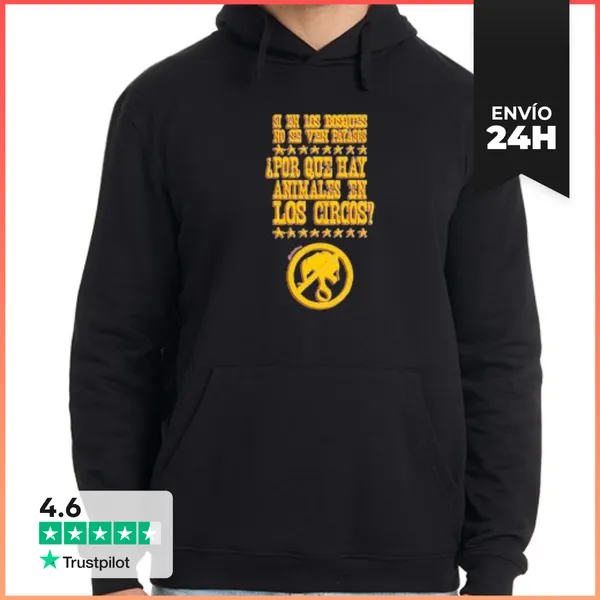 Sudadera Unisex Con Capucha Circo Sin Animales LaTostadora