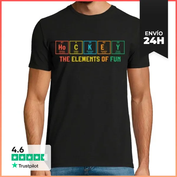Camiseta Hombre Clásica Hockey Tabla Periodica De Los Elementos