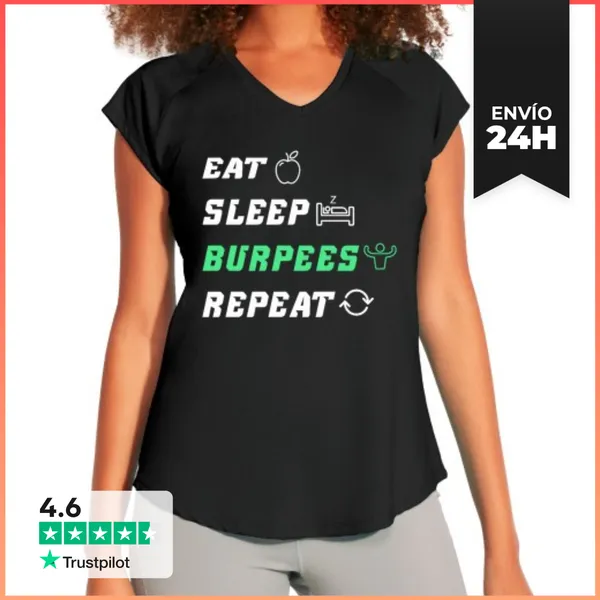 Camiseta Deportiva Mujer Entrenamiento De Burpees Entrenamiento