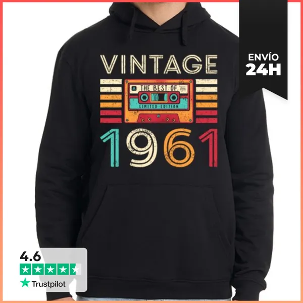 Sudadera Unisex Con Capucha Vintage 1961 LaTostadora