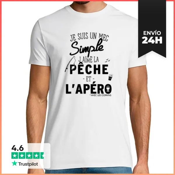 Camiseta Hombre Clásica Pesca Y Aperitivo LaTostadora