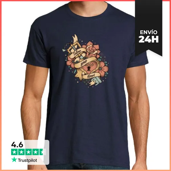 Camiseta Hombre Clásica Follow Your Heart - Camiseta Hombre