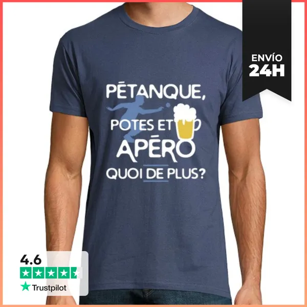 Camiseta Hombre Clásica Petanca Amigos Y Aperitivo LaTostadora