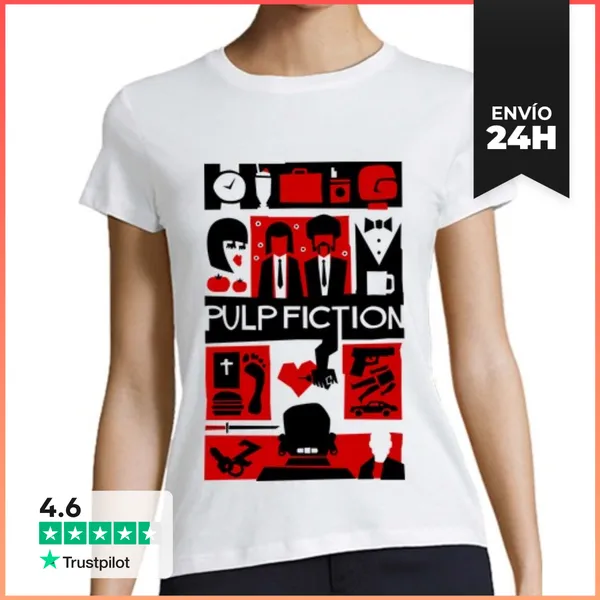Camiseta Mujer Clásica Pulp Fiction (Saul Bass Style) LaTostadora