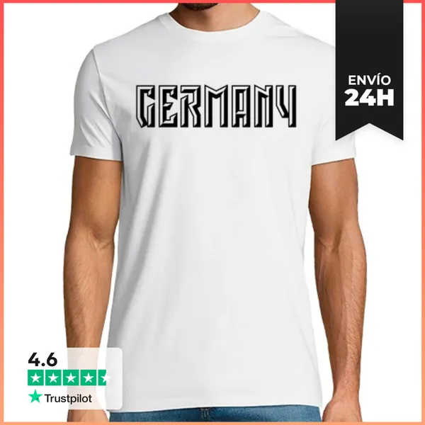 Camiseta Hombre Clásica Letras De Alemania - Relieve - 3d Pos 1