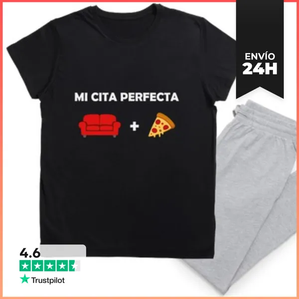 Pijama MI CITA PERFECTA SOFA Y PIZZA LaTostadora