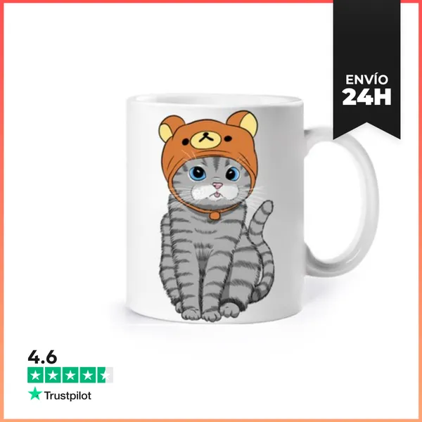 Taza Gatito Con Gorro De Osito LaTostadora