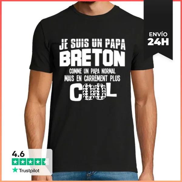 Camiseta Hombre Clásica Soy Un Bretón Daddy Breizh Humor