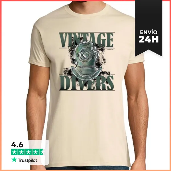 Camiseta Hombre Clásica Vintage Divers LaTostadora