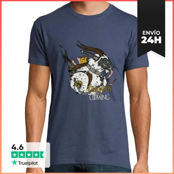 Camiseta Hombre Clásica Krampus Viene LaTostadora