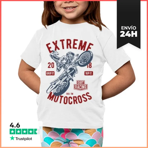 Camiseta Clásica Para Niños Motocross Extremo LaTostadora