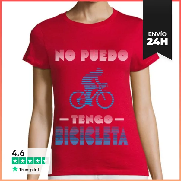 Camiseta Mujer Clásica No Puedo Tengo Bicicleta Camiseta Mujer