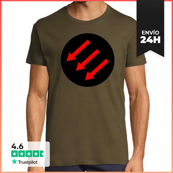 Camiseta Hombre Clásica Tres Flechas Antifascismo 1 LaTostadora