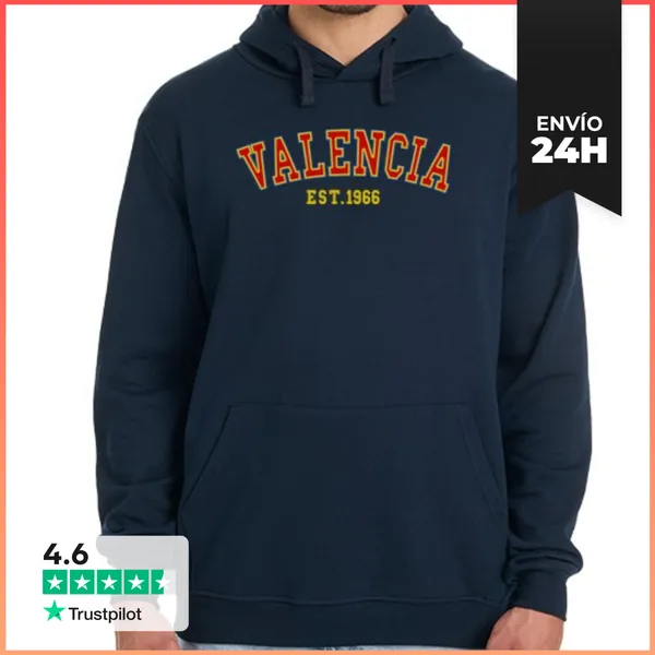Sudadera Unisex Con Capucha Valencia Est 1966 LaTostadora