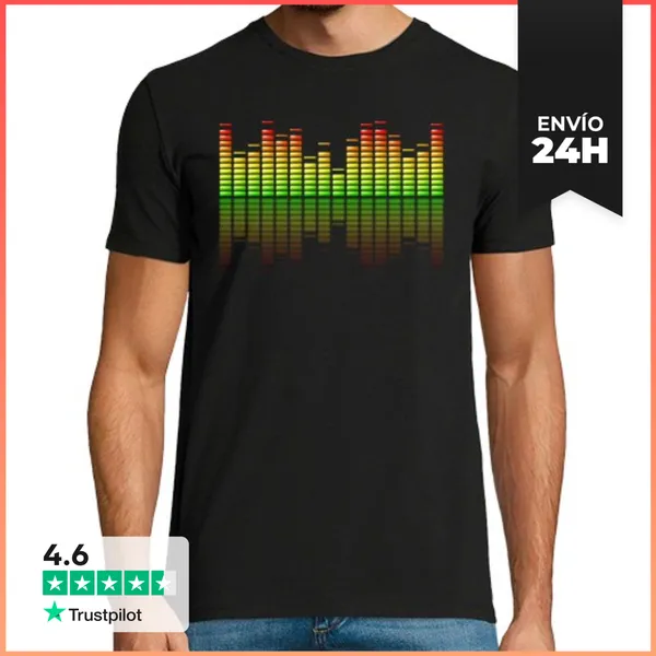 Camiseta Hombre Clásica Ecualizador Musical LaTostadora