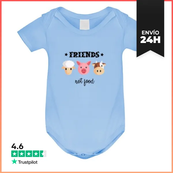 Body Bebé Friends, Not Food. Body Antiespecista. LaTostadora