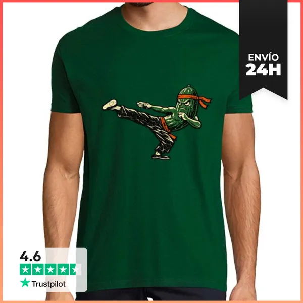 Camiseta Hombre Clásica Pepino Luchador Jkd Vintage Retro Artes
