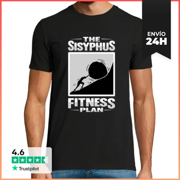 Camiseta Hombre Clásica Diseño De La Filosofía De Sísifo Para U