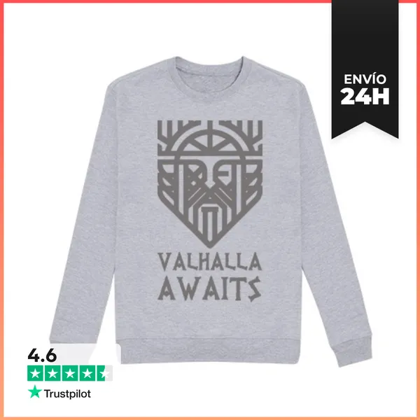 Sudadera Unisex Valhalla Awaits LaTostadora