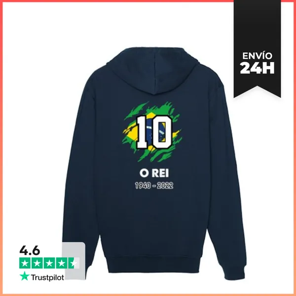 Sudadera Unisex Con Capucha O Rei - Pelé LaTostadora
