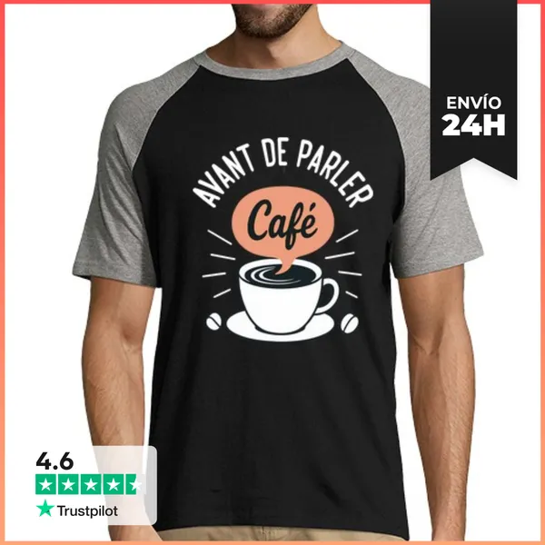 Camiseta Hombre, Estilo Béisbol Antes De Hablar Camiseta De Café