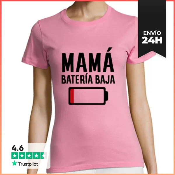 Camiseta Mujer Clásica Mamá Batería Baja LaTostadora
