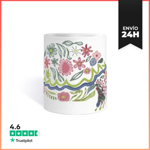 Taza Tortuga Mosaico De Flores Moda Boho Taza Café Té Mate