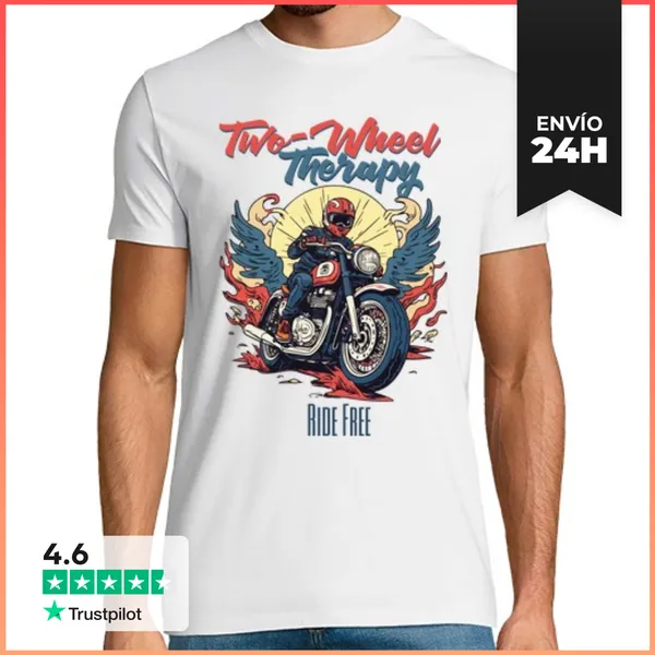 Camiseta Hombre Clásica Two-Wheel Therapy LaTostadora