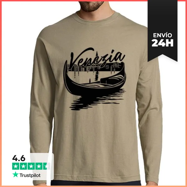 Camiseta Hombre Manga Larga Venecia LaTostadora