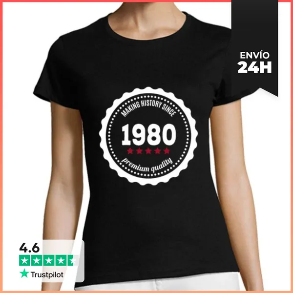 Camiseta Mujer Clásica Making History Since 1980 LaTostadora