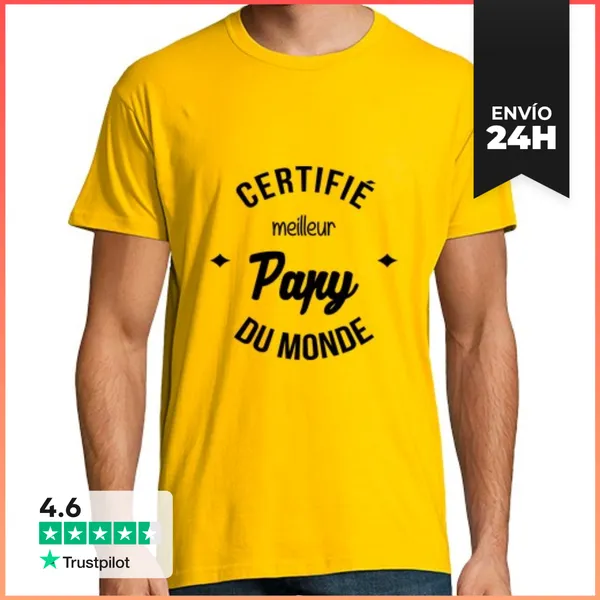 Camiseta Hombre Clásica El Mejor Abuelo / La Abuela / Abuelo
