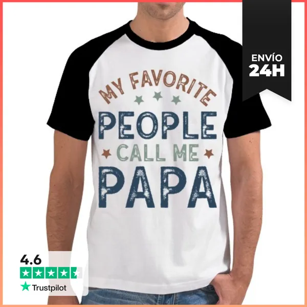 Camiseta Hombre, Estilo Béisbol MY FAVORITE PEOPLE CALL ME PAPA