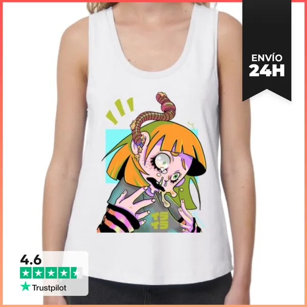 Camiseta Mujer Sin Mangas, Loose Fit Parasyte LaTostadora