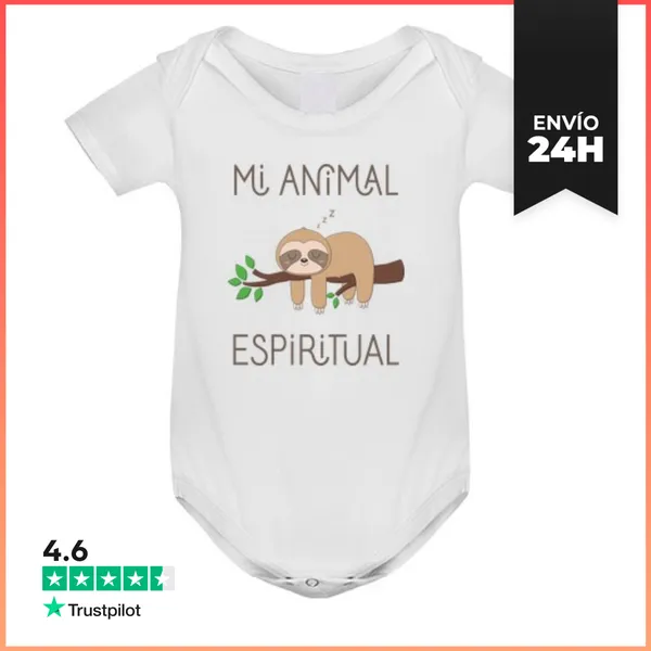 Body Bebé Perezoso, Mi Animal Espiritual Body Bebé, Blanco
