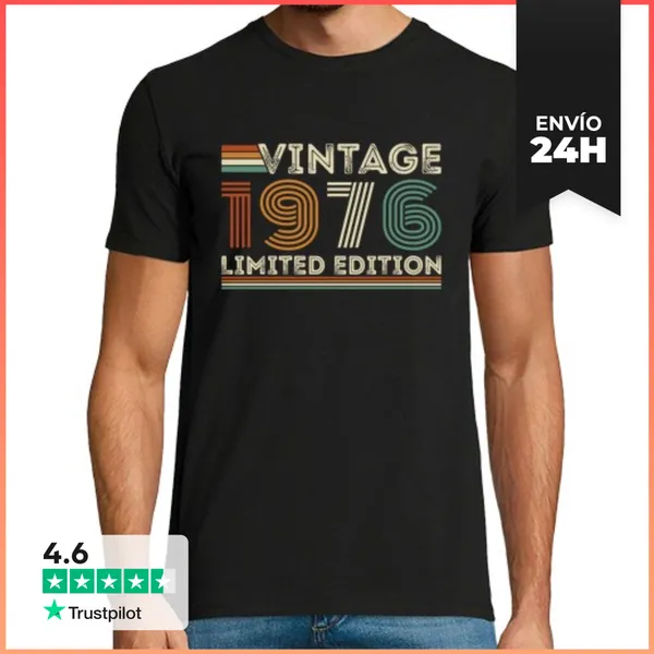 Camiseta Hombre Clásica 50 Cumpleaños 50 Años Vintage 1976