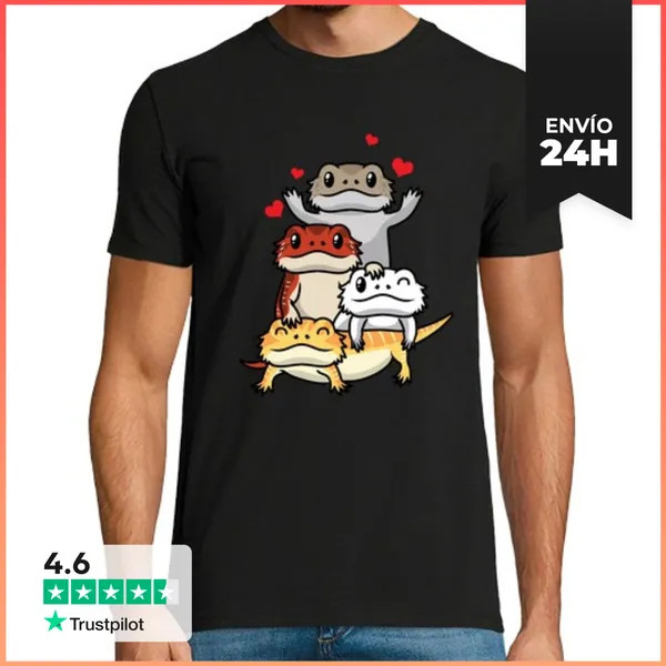 Camiseta Hombre Clásica Lindo Dragón Barbudo Pogona LaTostadora
