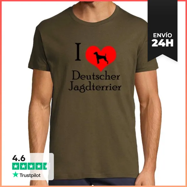 Camiseta Hombre Clásica I Love Deutscher Jagdterrier LaTostadora
