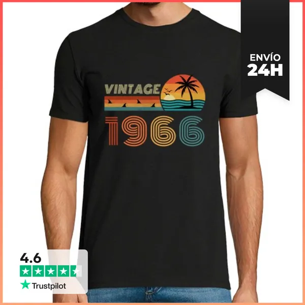 Camiseta Hombre Clásica Regalo De Cumpleaños 58 Años Palma Vint