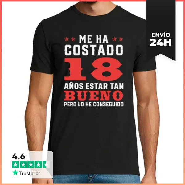 Camiseta Hombre Clásica 18 Cumpleaños 18 Años Regalo Cumpleaños