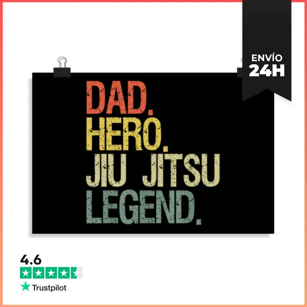 Póster Horizontal Papá De Jiu Jitsu LaTostadora