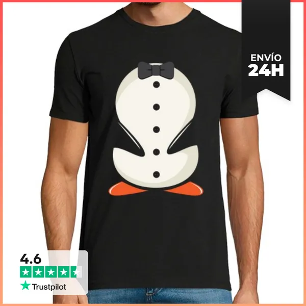 Camiseta Hombre Clásica Pingüino Traje De Esmoquin Tux Antarctica