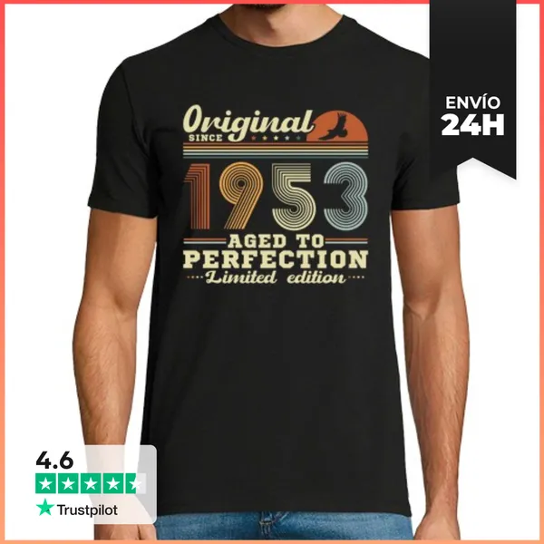 Camiseta Hombre Clásica 1953 Vintage Regalo De Cumpleaños Retro