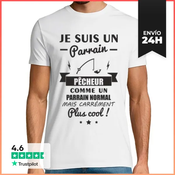 Camiseta Hombre Clásica Padrino De Pesca Pesca Regalo Humor