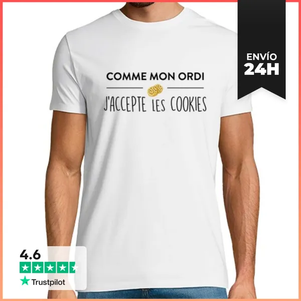 Camiseta Hombre Clásica Acepto Las Cookies LaTostadora