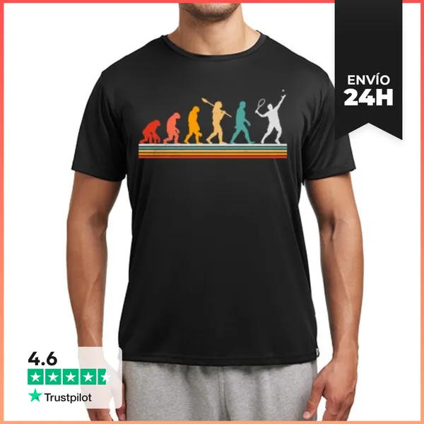 Camiseta Deportiva Hombre EVOLUCIÓN SER HUMANO TENIS LaTostadora