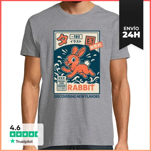 Camiseta Hombre Clásica Manga Rabbit LaTostadora