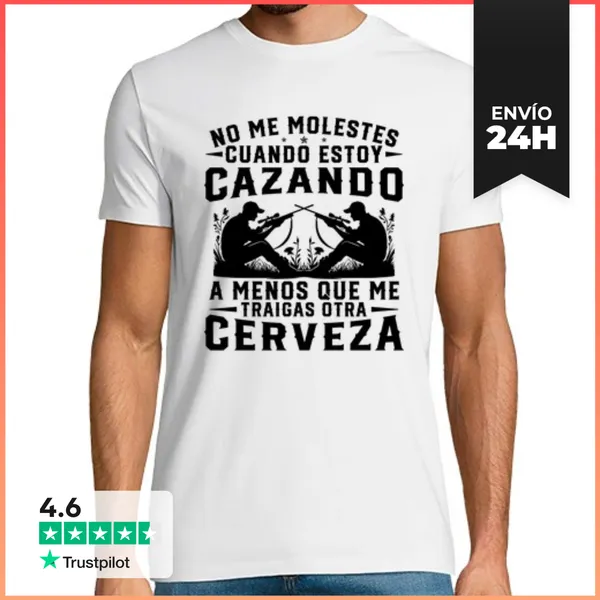 Camiseta Hombre Clásica Caza Divertido No Me Molestes Cuando