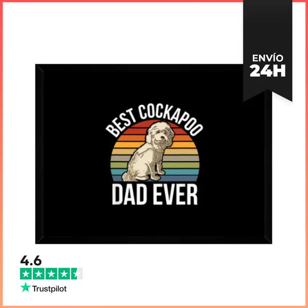 Cuadro Con Marco Horizontal Mejor Papá De Cockapoo De Todos Los