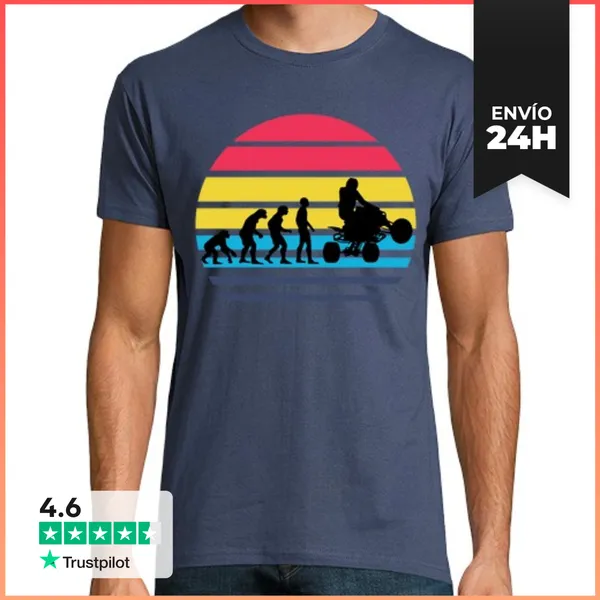 Camiseta Hombre Clásica Camiseta Evolución Offroad Quad Hombre