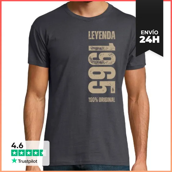Camiseta Hombre Clásica Leyenda 1965 Cumpleanos Aniversario 02